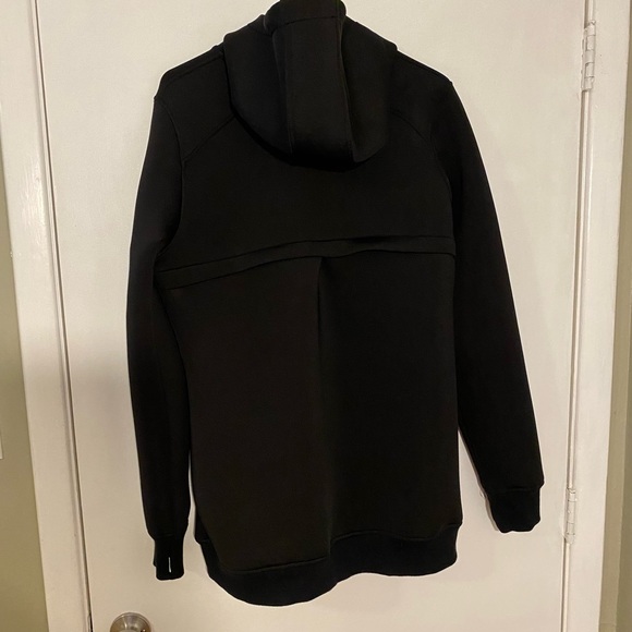 Large black long jacket hoodie basic black warm squishy pockets women’s coat - Picture 8 of 11